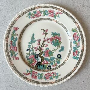 Indian Tree Decorative Plate with Pink and Green Design
